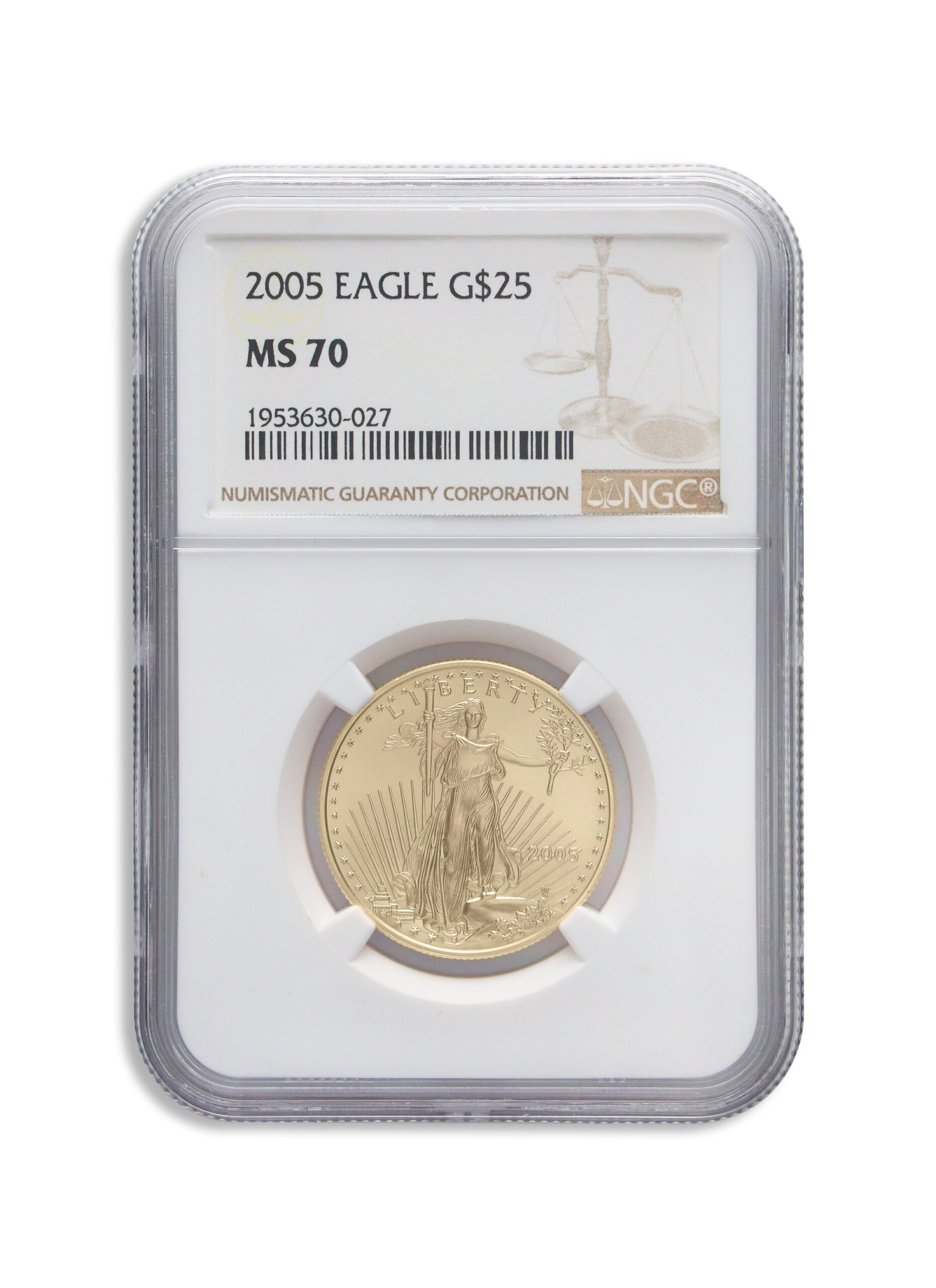 2005 1/2 oz Gold Eagle $25 NGC MS70 2005 1/2 oz Gold Eagle $25 NGC MS70 - Image 1