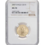 2007 1/4 oz Gold Eagle $10 NGC MS70
