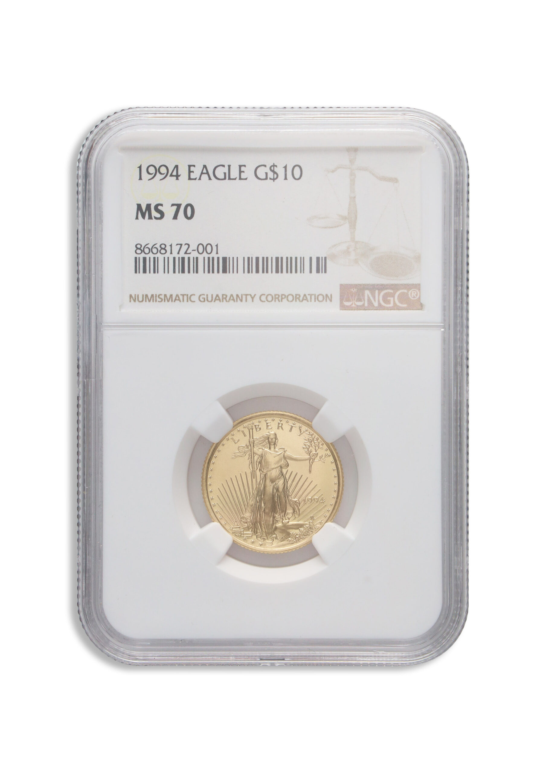 1994 1/4 oz Gold Eagle $10 NGC MS70 1994 1/4 oz Gold Eagle $10 NGC MS70 - Image 1