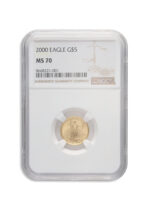 2000 1/10 oz Gold Eagle $5 NGC MS70