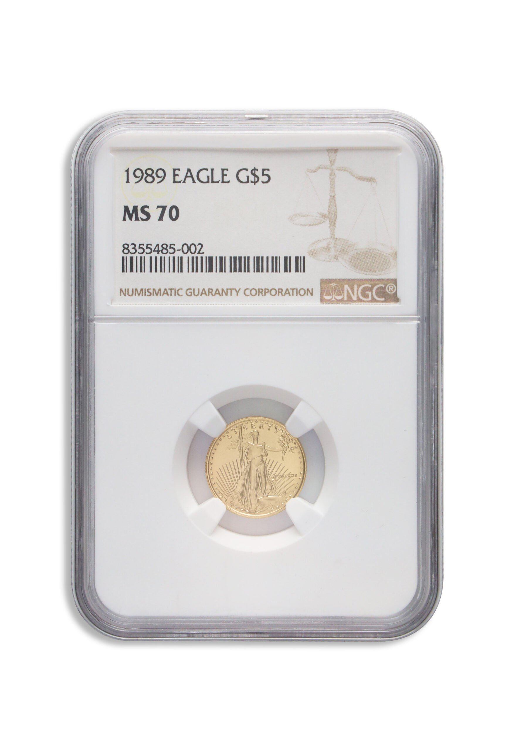 1989 1/10 oz Gold Eagle $5 NGC MS70 1989 1/10 oz Gold Eagle $5 NGC MS70 - Image 1