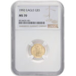 1992 1/10 oz Gold Eagle $5 NGC MS70
