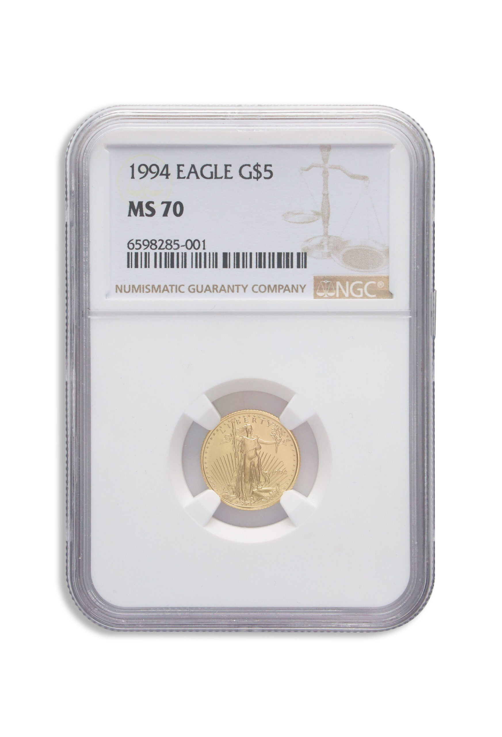 1994 1/10 oz Gold Eagle $5 NGC MS70 1994 1/10 oz Gold Eagle $5 NGC MS70 - Image 1