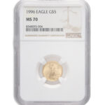 1996 1/10 oz Gold Eagle $5 NGC MS70