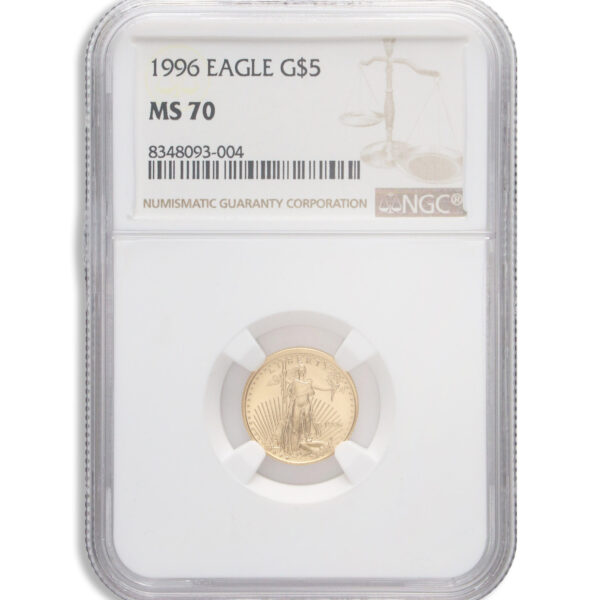 1996 1/10 oz Gold Eagle $5 NGC MS70
