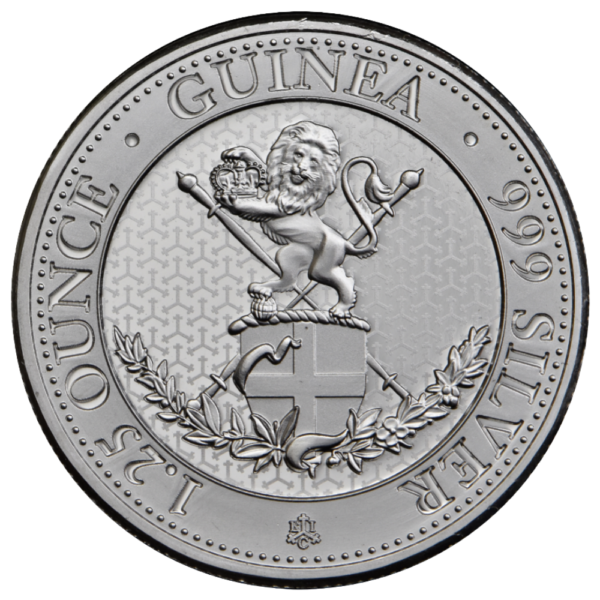 1.25 oz St. Helena Standing Lion Guinea Silver Coin (Year Varies)
