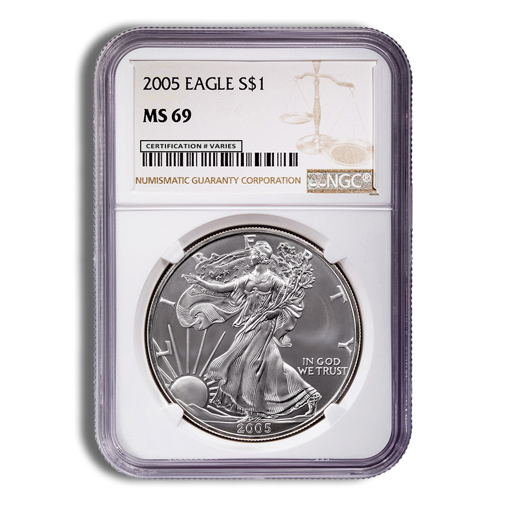 2005 Silver Eagle NGC MS69 2005 Silver Eagle NGC MS69 - Image 1