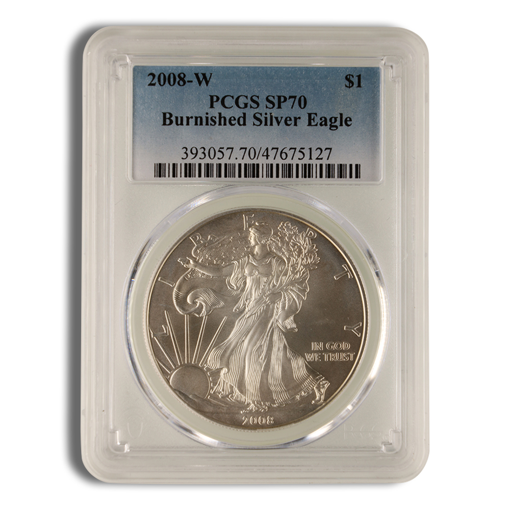 2008-W Burnished Silver Eagle PCGS SP70 2008-W Burnished Silver Eagle PCGS SP70 - Image 1