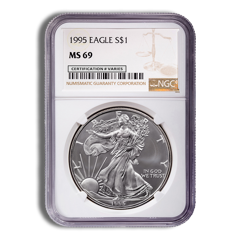 1995 Silver Eagle NGC MS69 1995 Silver Eagle NGC MS69 - Image 1