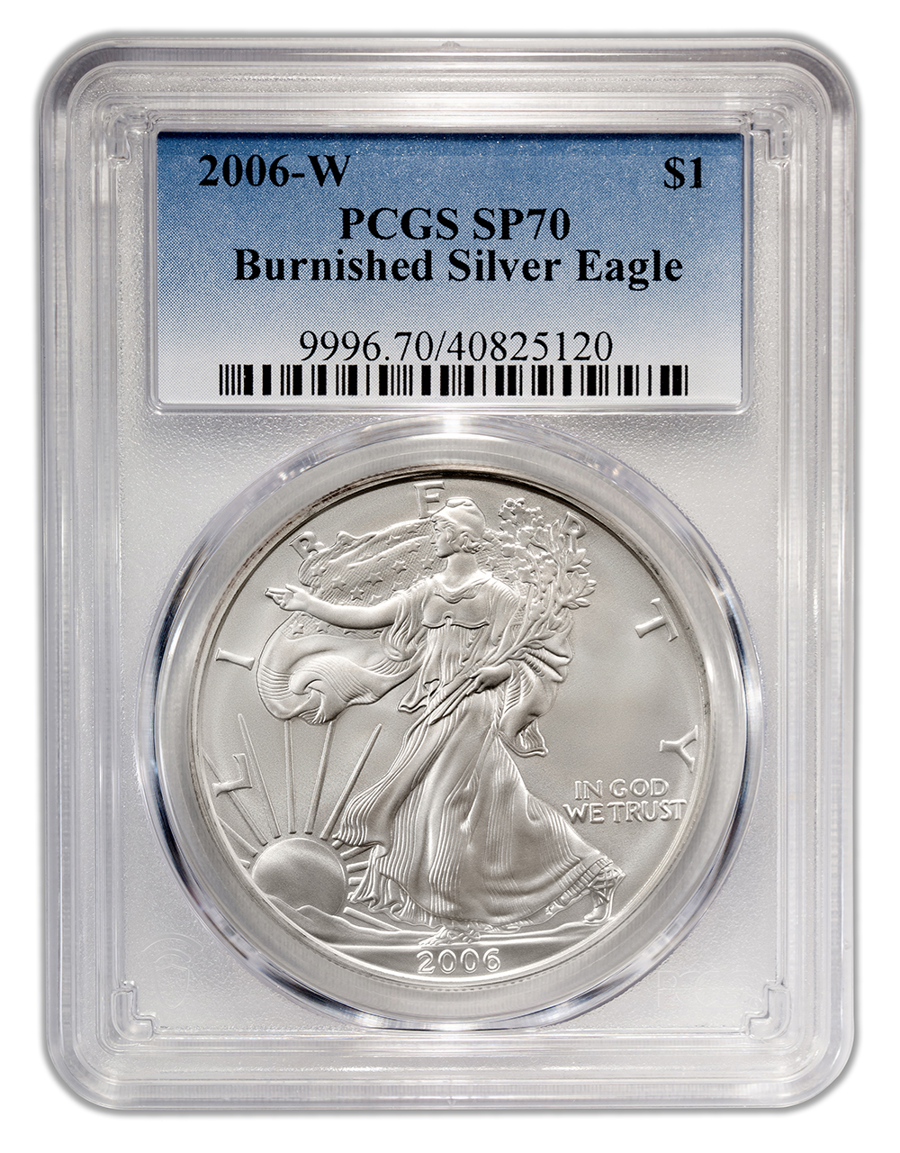 2006-W Burnished Silver Eagle PCGS SP70 2006-W Burnished Silver Eagle PCGS SP70 - Image 1