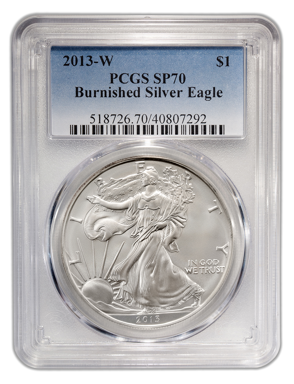 2013-W Burnished Silver Eagle PCGS SP70 2013-W Burnished Silver Eagle PCGS SP70 - Image 1