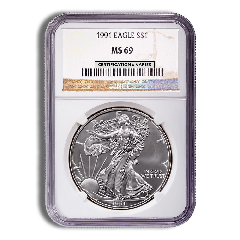 1991 Silver Eagle NGC MS69 1991 Silver Eagle NGC MS69 - Image 1