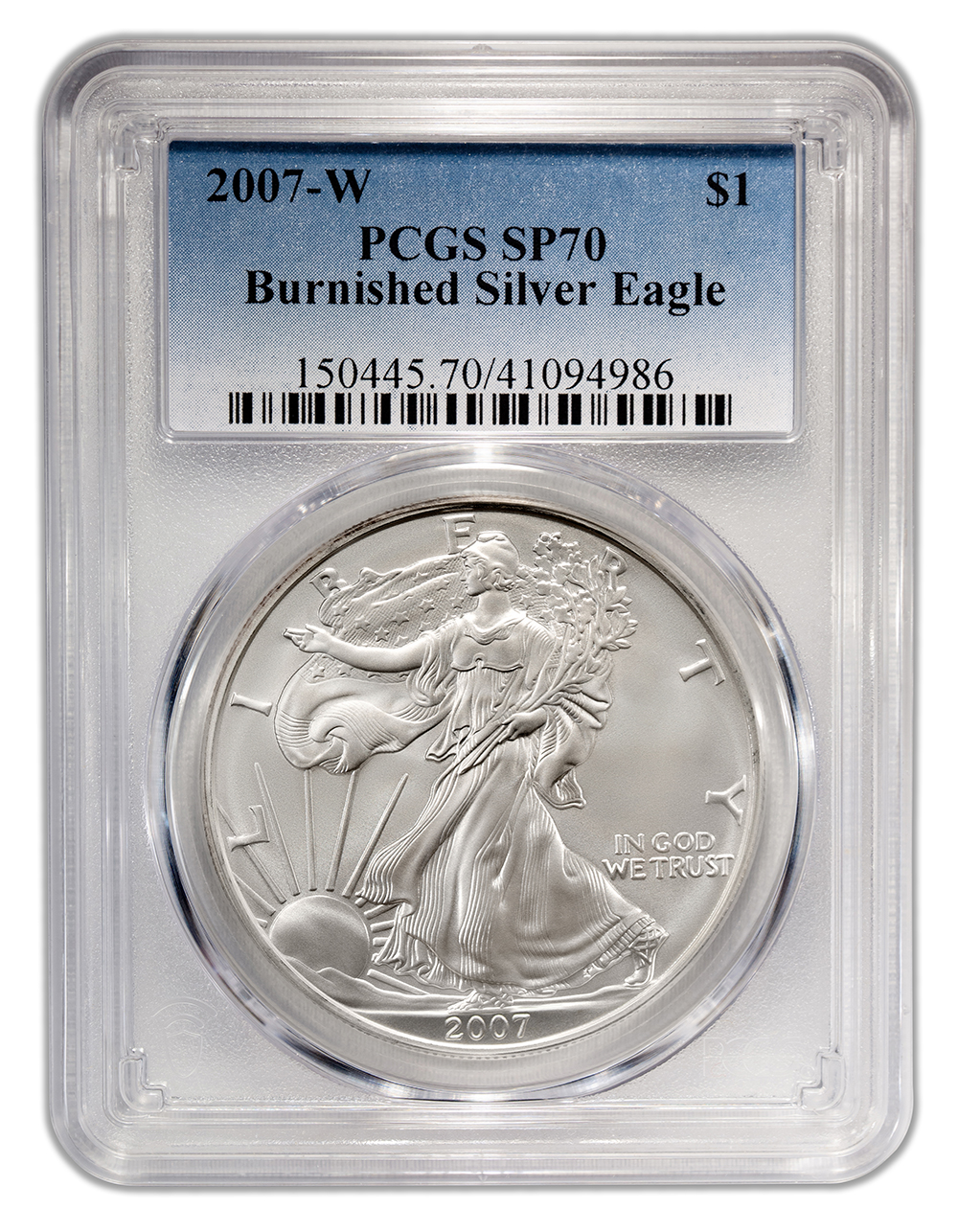 2007-W Burnished Silver Eagle PCGS SP70 2007-W Burnished Silver Eagle PCGS SP70 - Image 1