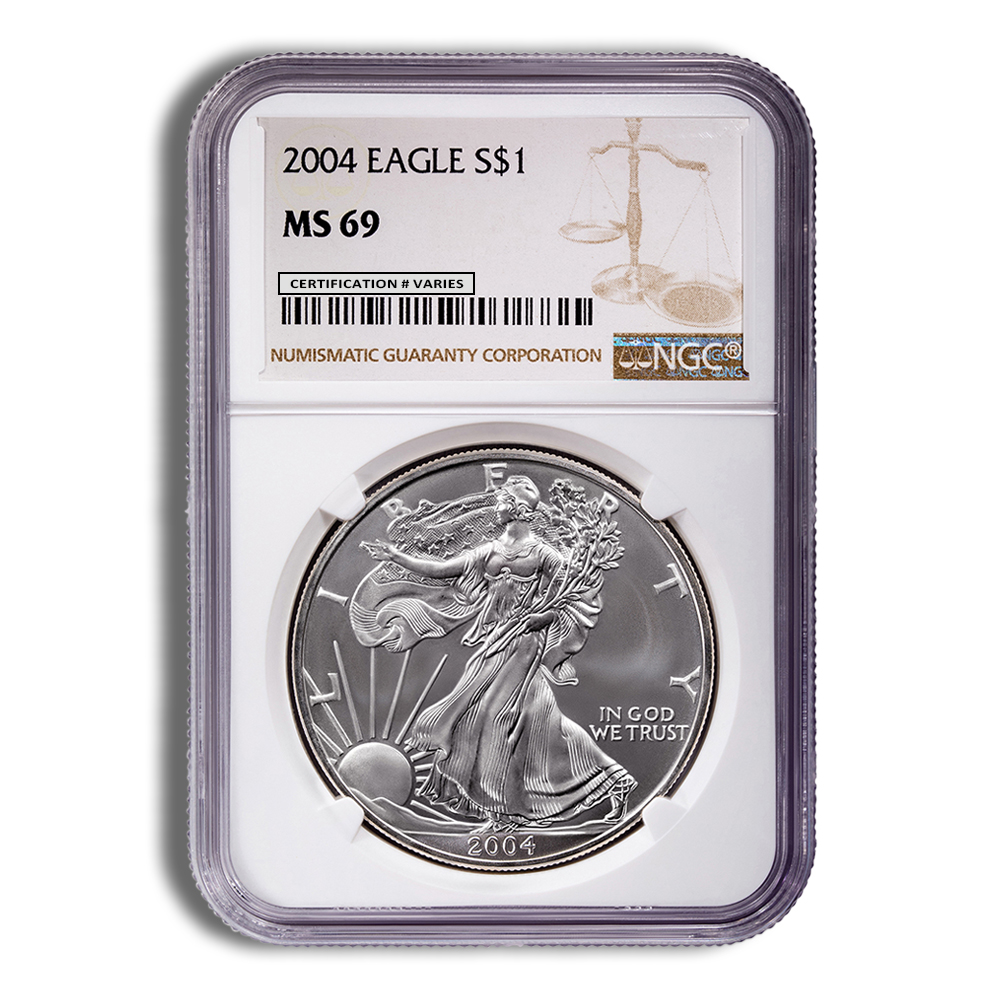 2004 Silver Eagle NGC MS69 2004 Silver Eagle NGC MS69 - Image 1