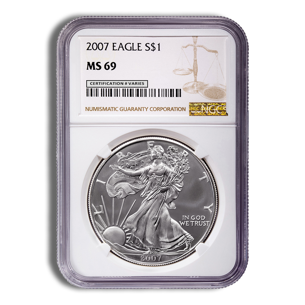 2007 Silver Eagle NGC MS69 2007 Silver Eagle NGC MS69 - Image 1