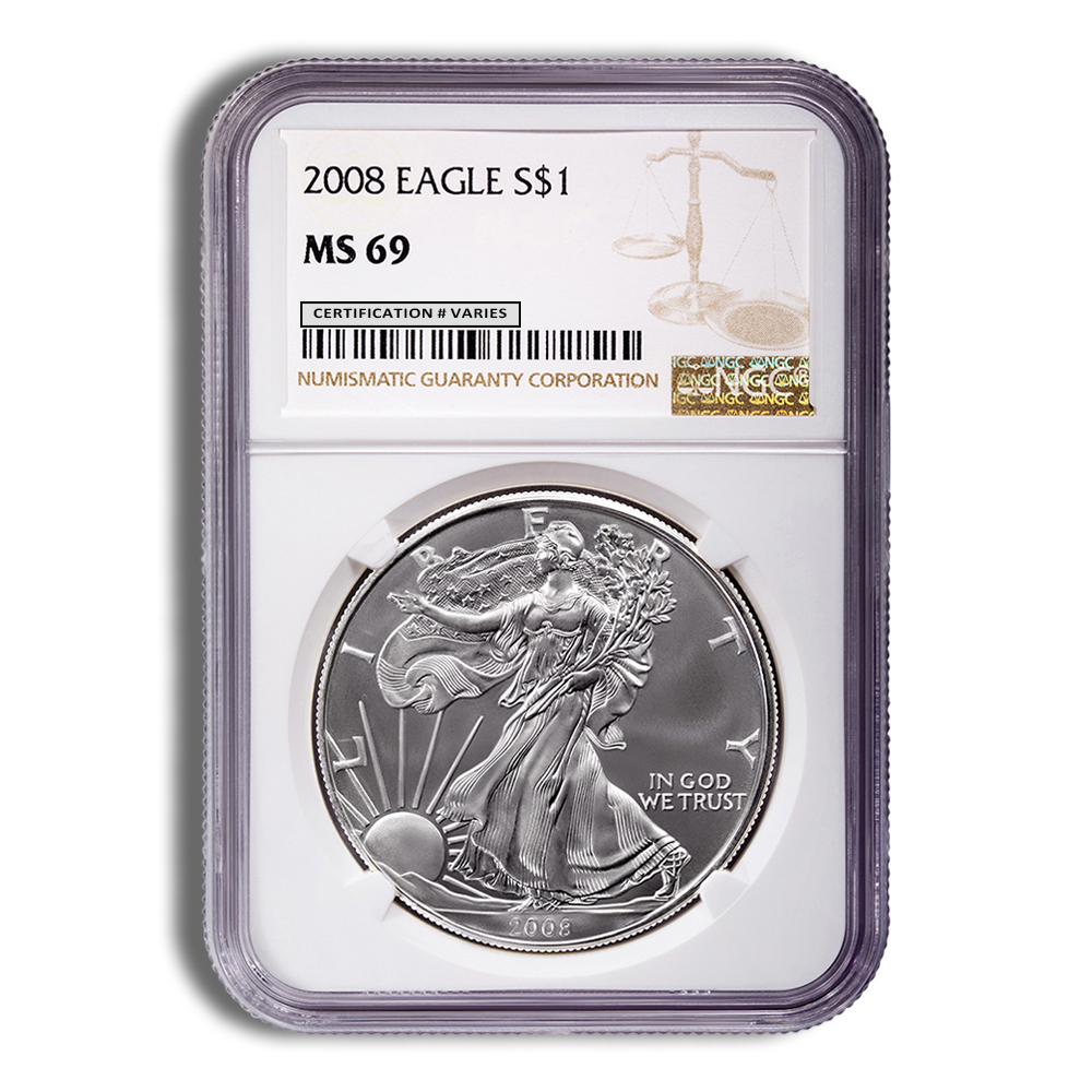 2008 Silver Eagle NGC MS69 2008 Silver Eagle NGC MS69 - Image 1