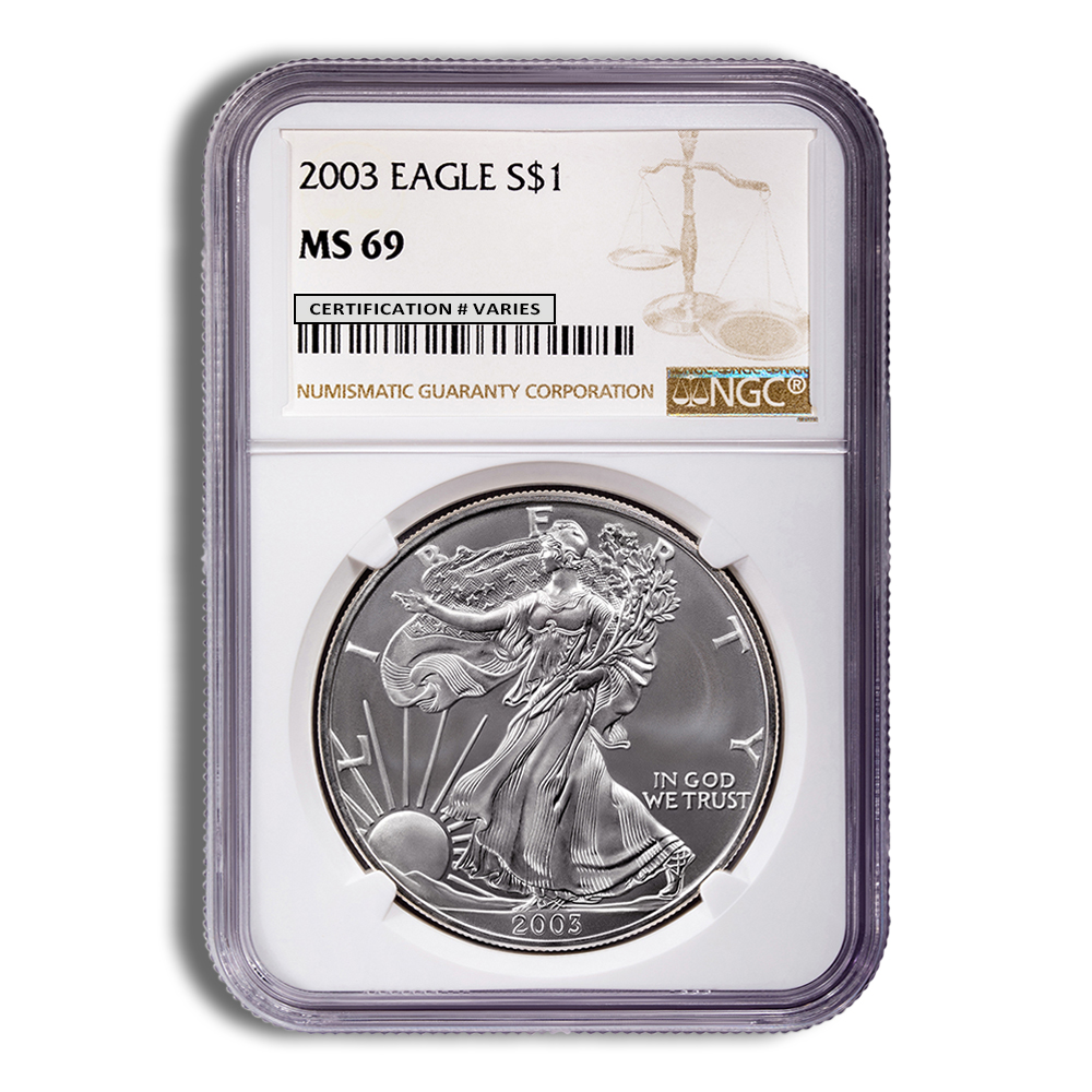 2003 Silver Eagle NGC MS69 2003 Silver Eagle NGC MS69 - Image 1