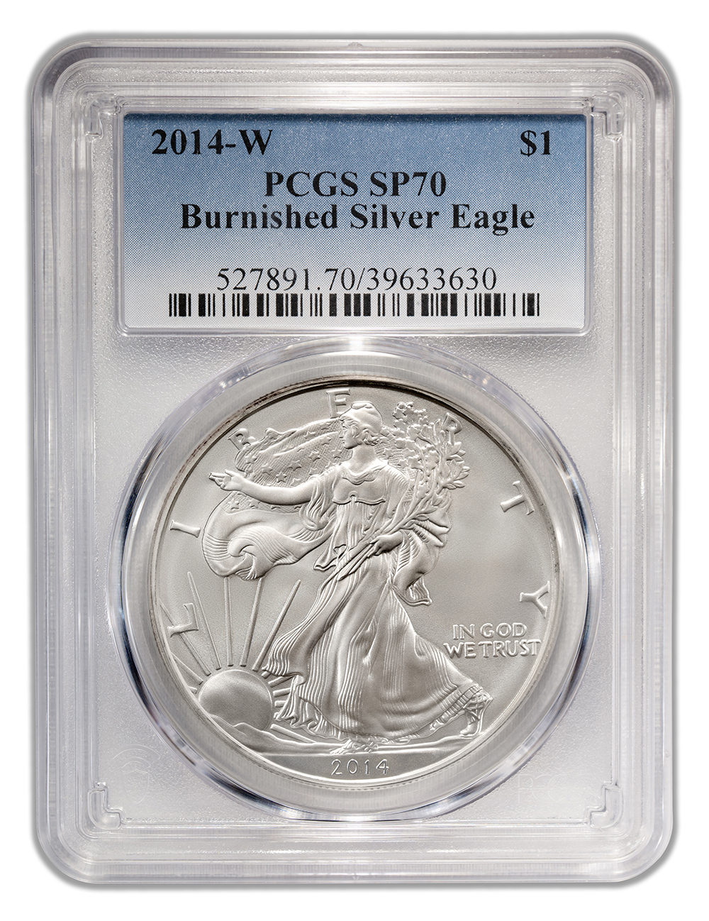 2014-W Burnished Silver Eagle PCGS SP70 2014-W Burnished Silver Eagle PCGS SP70 - Image 1