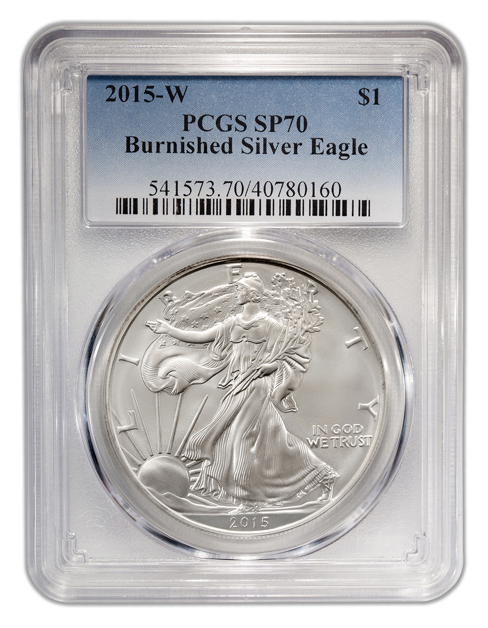 2015-W Burnished Silver Eagle PCGS SP70 2015-W Burnished Silver Eagle PCGS SP70 - Image 1