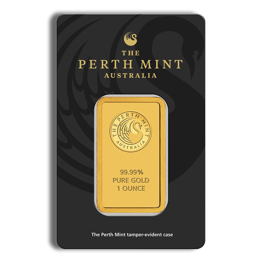 1 oz Gold Bar - Perth Mint (Black Card) 1 oz Gold Bar - Perth Mint (Black Card) - Image 1