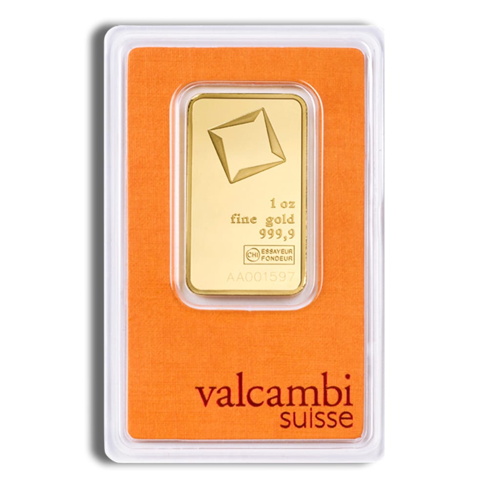 1 oz Gold Bar - Valcambi (Carded) 1 oz Gold Bar - Valcambi (Carded) - Image 1