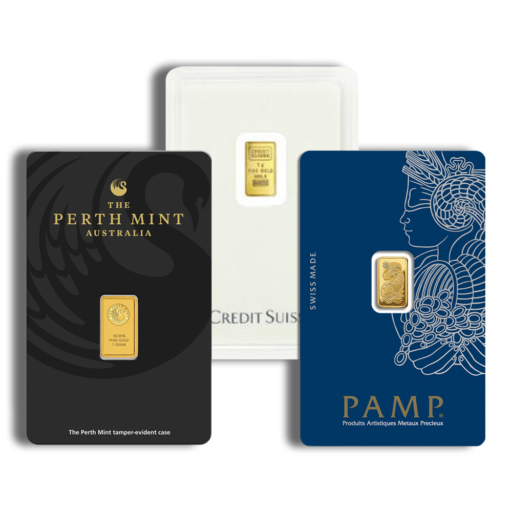 1 gram Gold Bar - Brand Varies (Carded) 1 gram Gold Bar - Brand Varies (Carded) - Image 1
