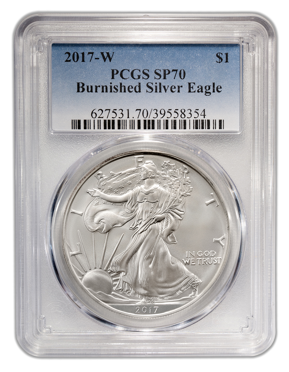 2017-W Burnished Silver Eagle PCGS SP70 2017-W Burnished Silver Eagle PCGS SP70 - Image 1