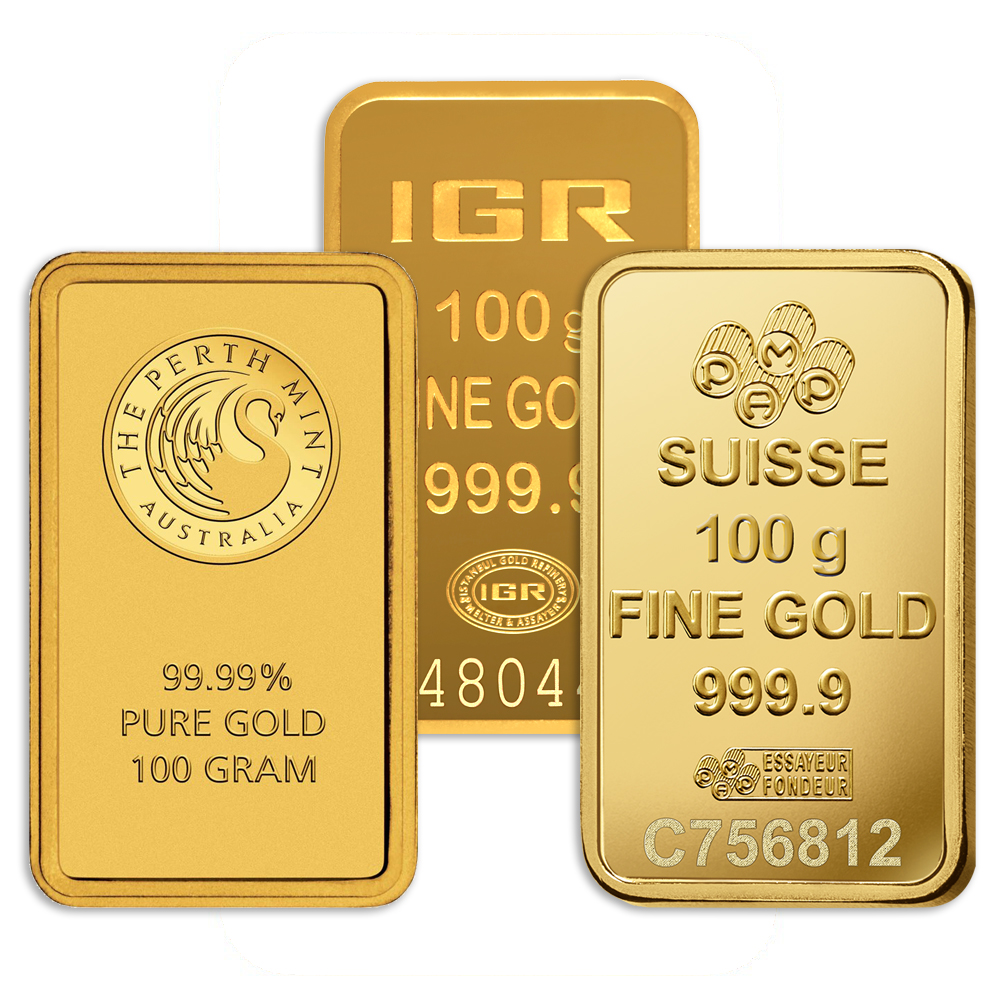 100 gram Gold Bar - Brand Varies (No Card) 100 gram Gold Bar - Brand Varies (No Card) - Image 1