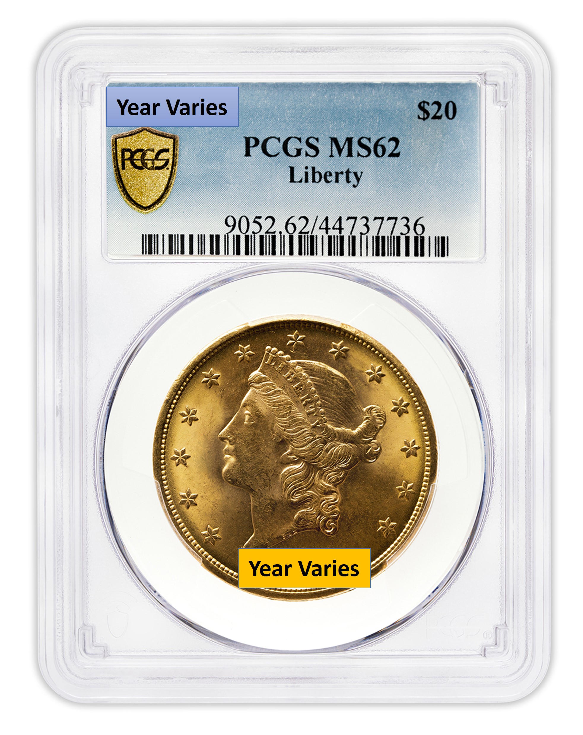 $20 Gold Liberty Double Eagle - PCGS MS62 $20 Gold Liberty Double Eagle - PCGS MS62 - Image 1