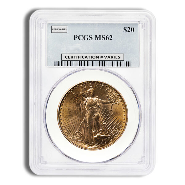 $20 Gold Saint-Gaudens Double Eagle - PCGS MS62