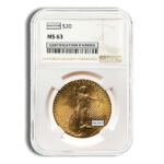 $20 Gold Saint-Gaudens Double Eagle - NGC MS63