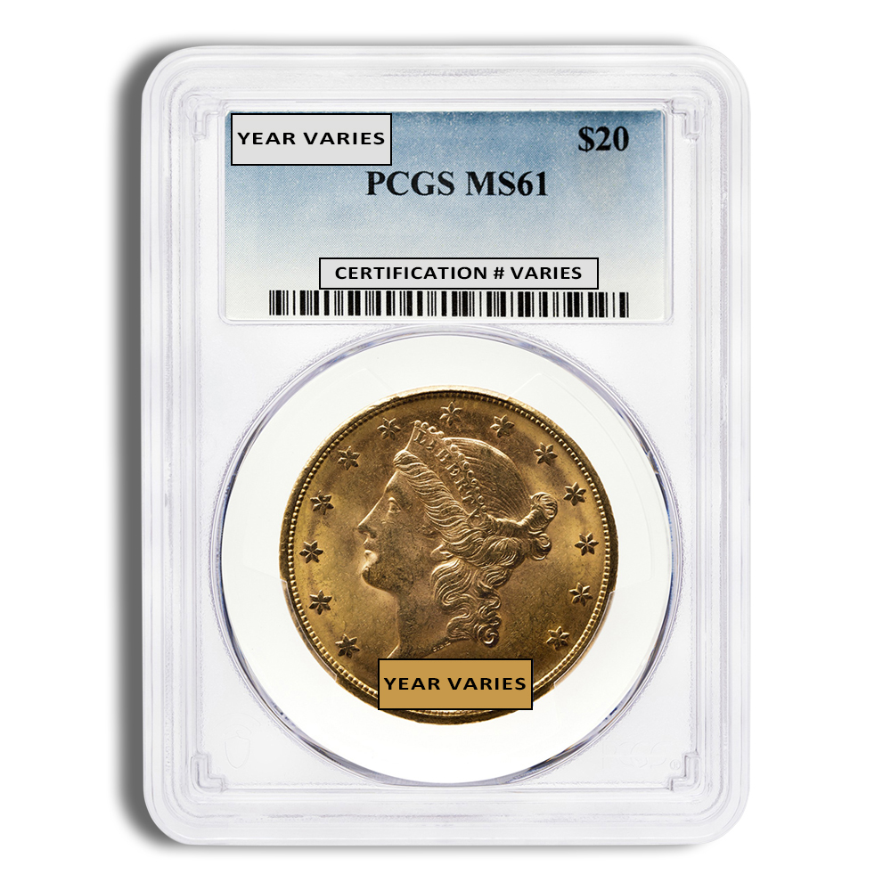 $20 Gold Liberty Double Eagle - PCGS MS61 $20 Gold Liberty Double Eagle - PCGS MS61 - Image 1