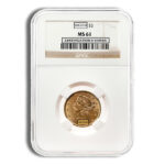 $5 Gold Liberty Half Eagle - NGC MS61