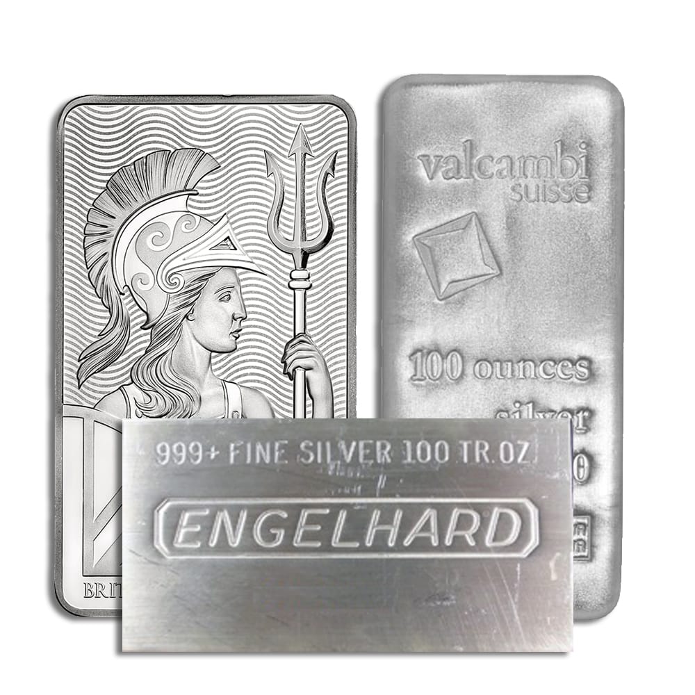100 oz Silver Bar - Brand Varies 100 oz Silver Bar - Brand Varies - Image 1