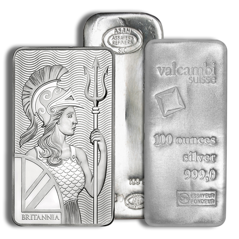 100 oz Silver Bar - Brand Varies (IRA Eligible) 100 oz Silver Bar - Brand Varies (IRA Eligible) - Image 1