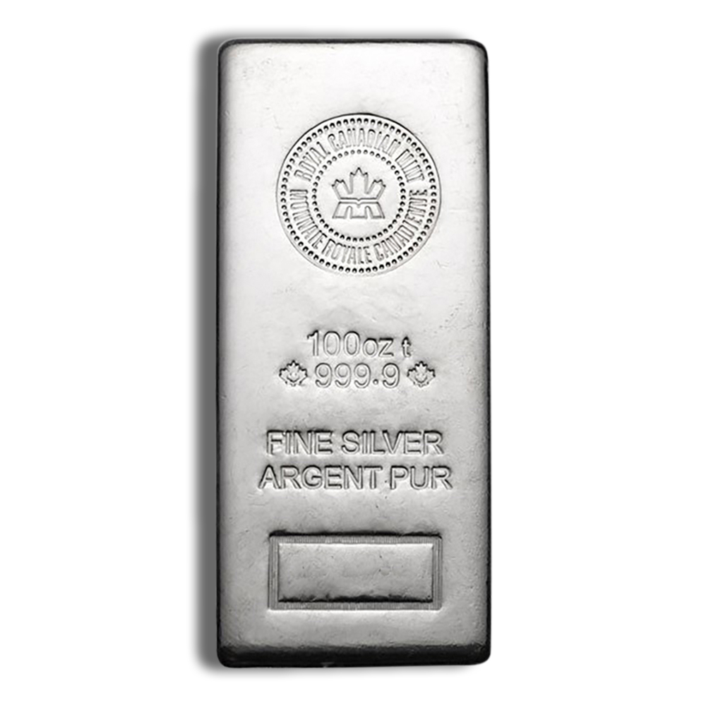 100 oz Silver Bar - Royal Canadian Mint - RCM 100 oz Silver Bar - Royal Canadian Mint - RCM - Image 1