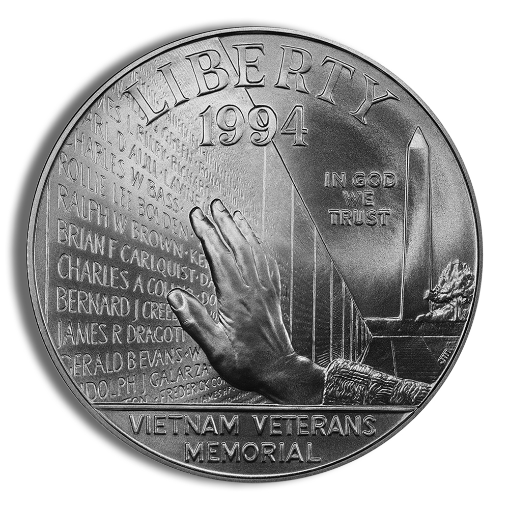 1994-W $1 Vietnam Vets Silver Commem - BU 1994-W $1 Vietnam Vets Silver Commem - BU - Image 1