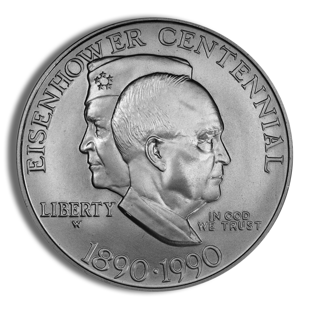 1990-W $1 Eisenhower Silver Commem - BU 1990-W $1 Eisenhower Silver Commem - BU - Image 1