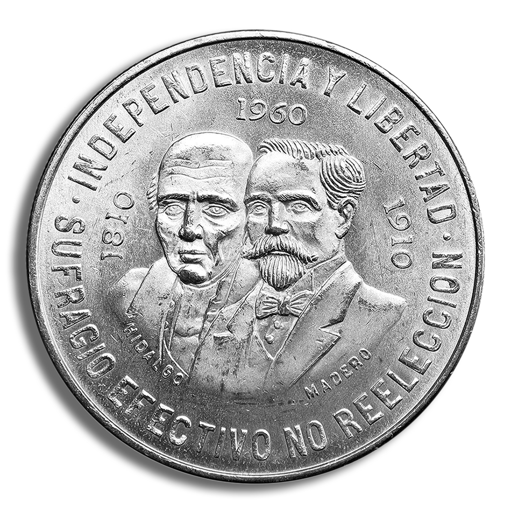 1960 Mexico 10 Pesos 150th Anniversary Silver Coin (Avg Circ) 1960 Mexico 10 Pesos 150th Anniversary Silver Coin (Avg Circ) - Image 1
