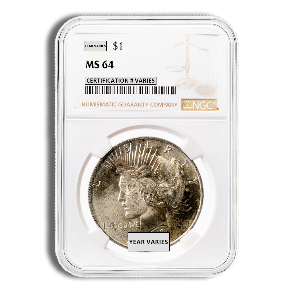 Peace Dollar - NGC MS64 Peace Dollar - NGC MS64 - Image 1