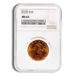 $10 Gold Liberty Eagle - NGC MS63