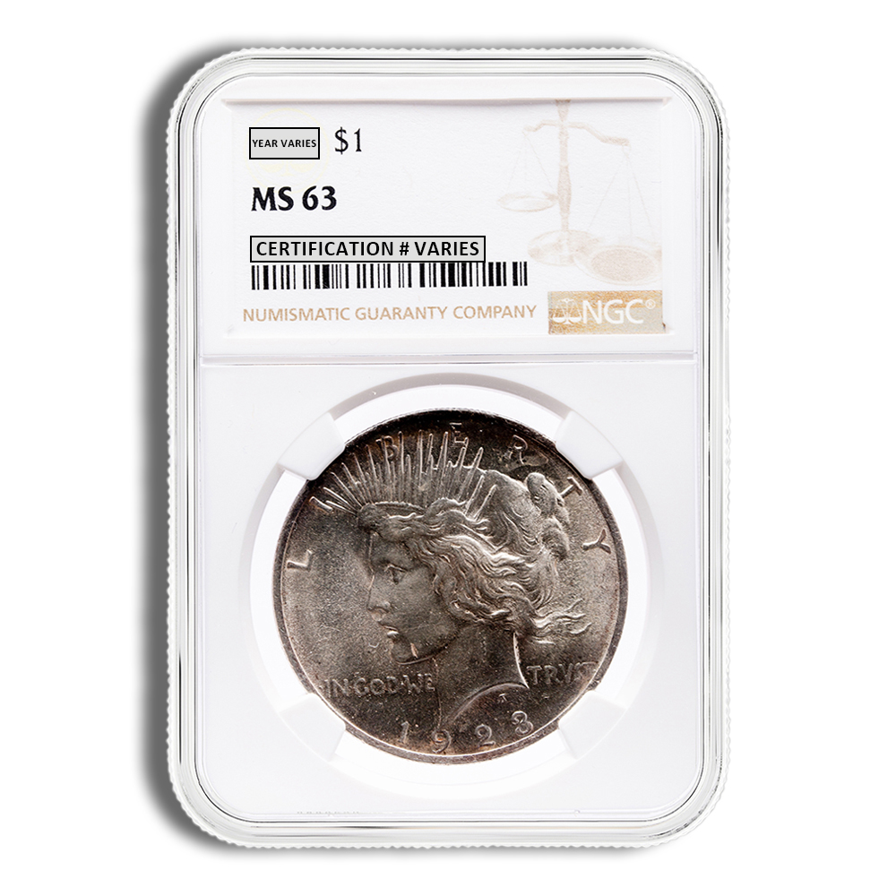 Peace Dollar - NGC MS63 (Toned) Peace Dollar - NGC MS63 (Toned) - Image 1