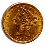 $5 Gold Liberty Half Eagle - AU