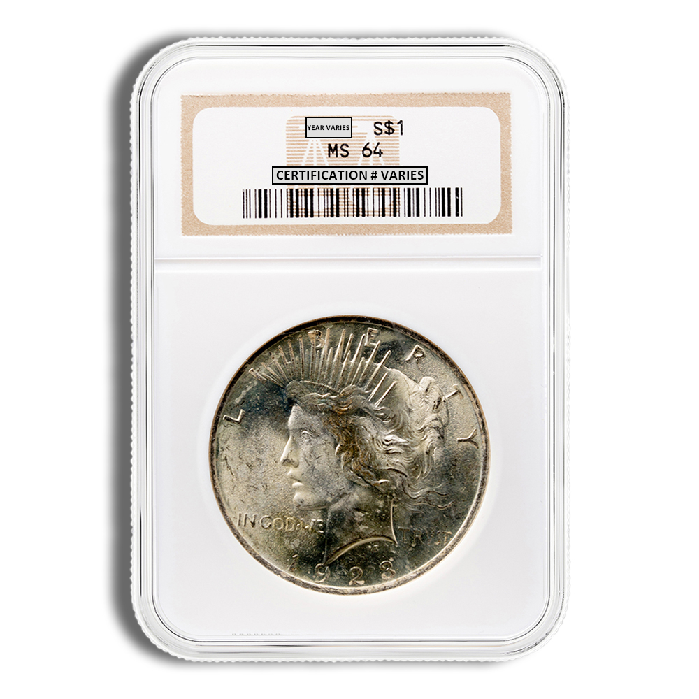 Peace Dollar - NGC MS64 (Toned) Peace Dollar - NGC MS64 (Toned) - Image 1