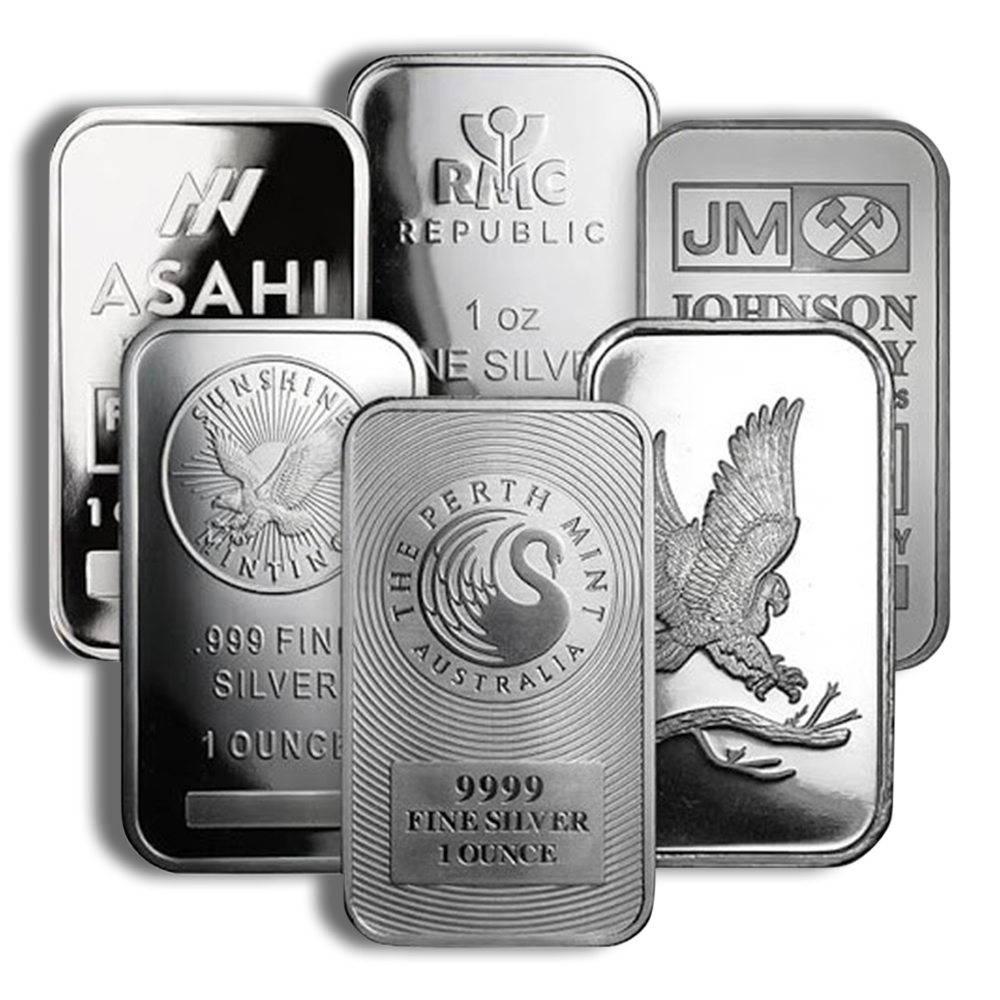 1 oz Silver Bar - Brand Varies (IRA Eligible) 1 oz Silver Bar - Brand Varies (IRA Eligible) - Image 1