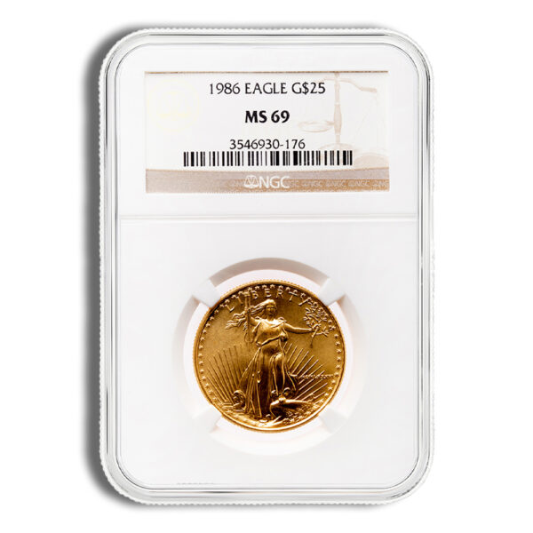 1986 1/2 oz Gold Eagle $25 NGC MS69
