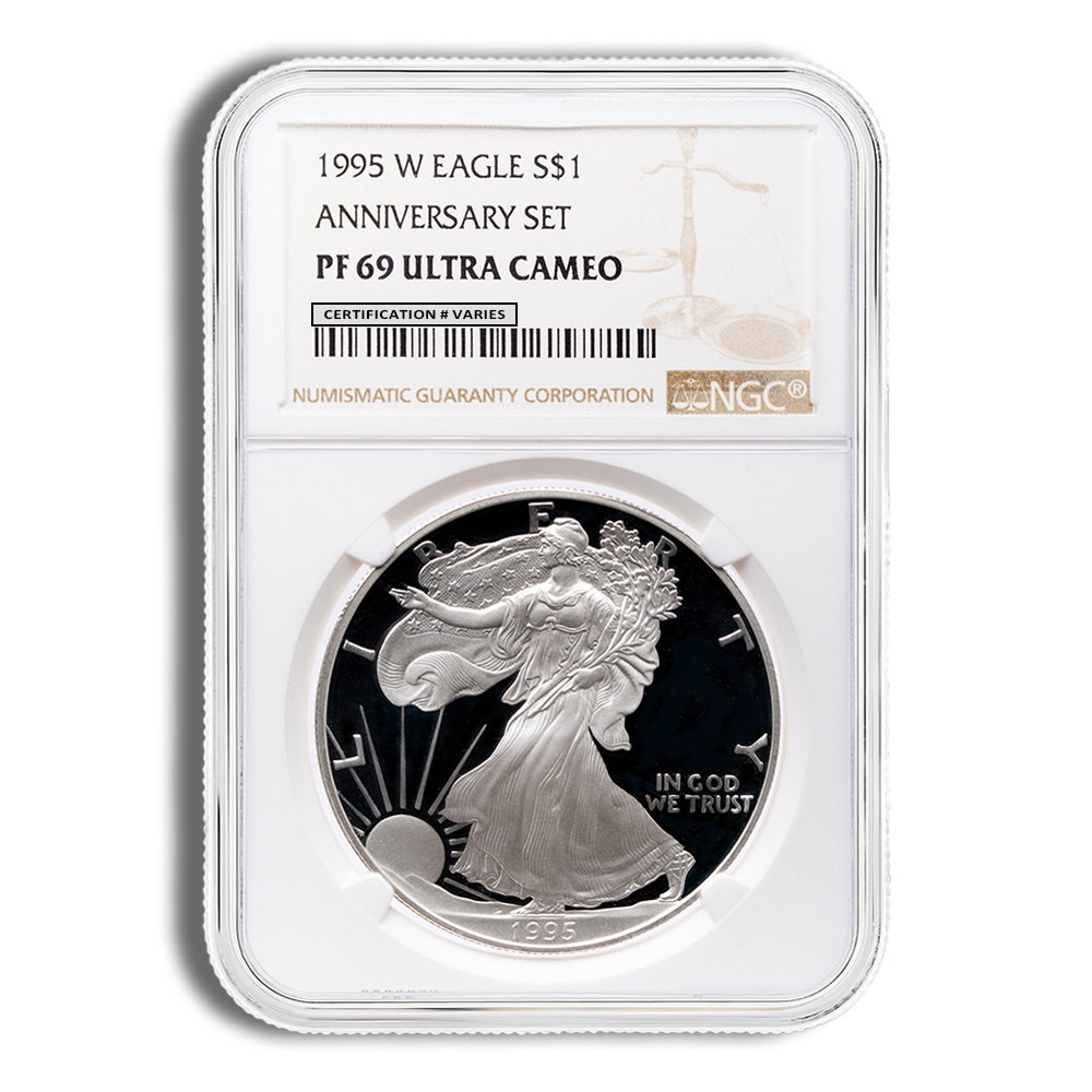 1995-W Proof Silver Eagle NGC PF69 - Key Date 1995-W Proof Silver Eagle NGC PF69 - Key Date - Image 1