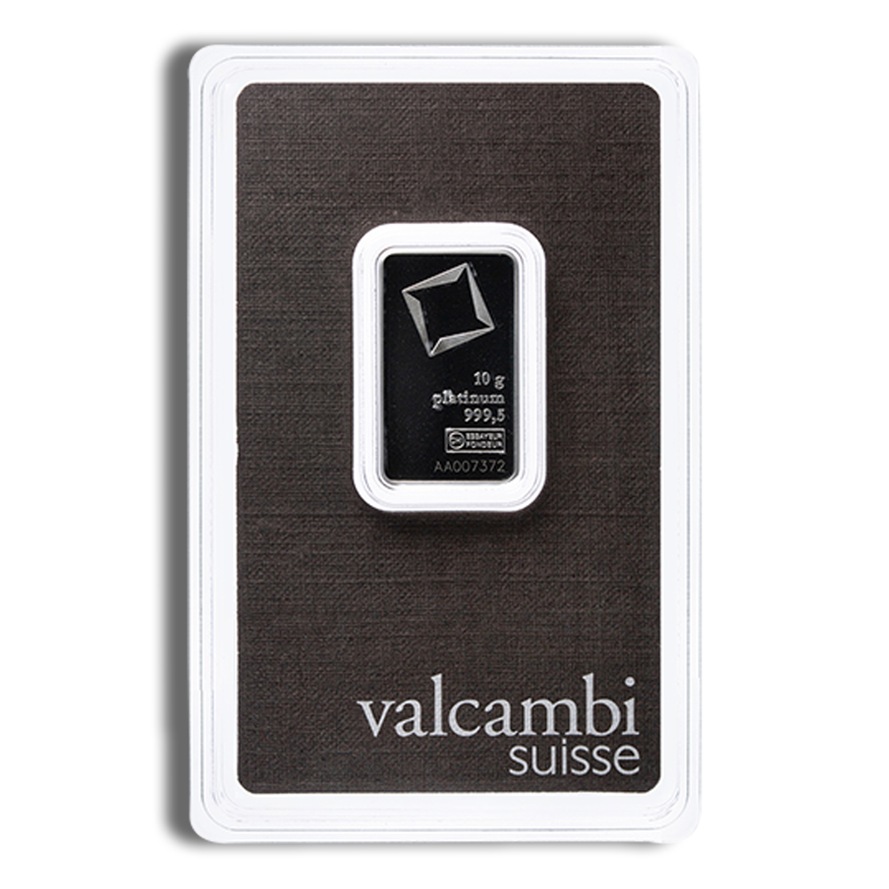 10 gram Platinum Bar - Valcambi (Carded) 10 gram Platinum Bar - Valcambi (Carded) - Image 1