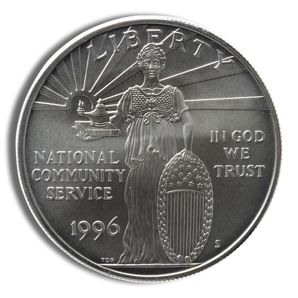 1996-S $1 Community Service Silver Commem - BU 1996-S $1 Community Service Silver Commem - BU - Image 1
