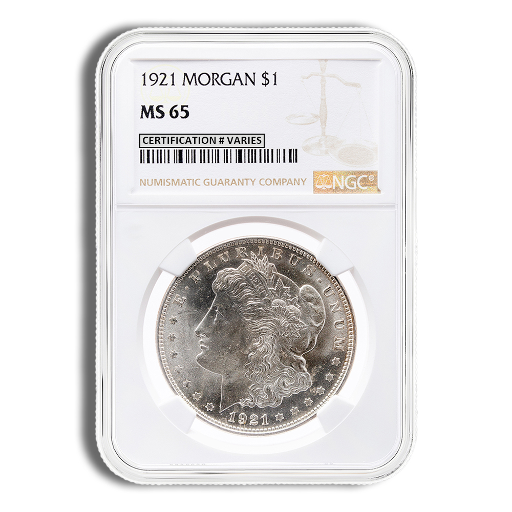 1921 Morgan Dollar - NGC MS65 1921 Morgan Dollar - NGC MS65 - Image 1